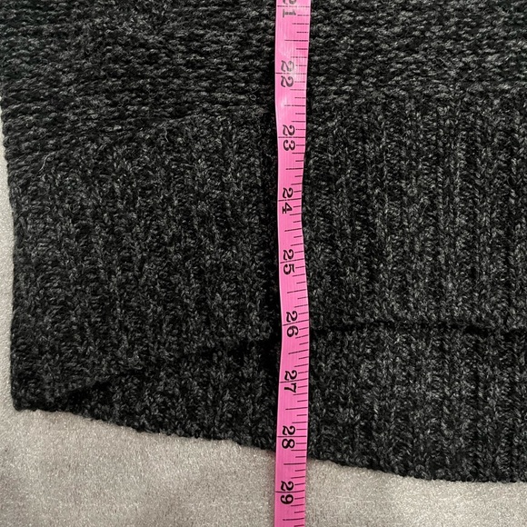 [L]TNA Aritzia Telluride Shawl Neck Charcoal Wool Knit Zip-Up Cardigan - Picture 6 of 9